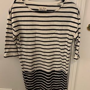 Jack Wills - Cotton 3/4 Sleeve Dress - 4 - Navy and White Striped